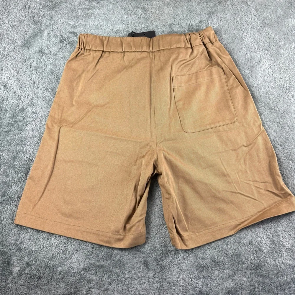The Kooples Tan Cotton Blend Tailored‎ Shorts Size S Elastic Waist Pockets